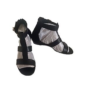 Nikos Made in Greece Ankle Wrap Black Leather Sandals